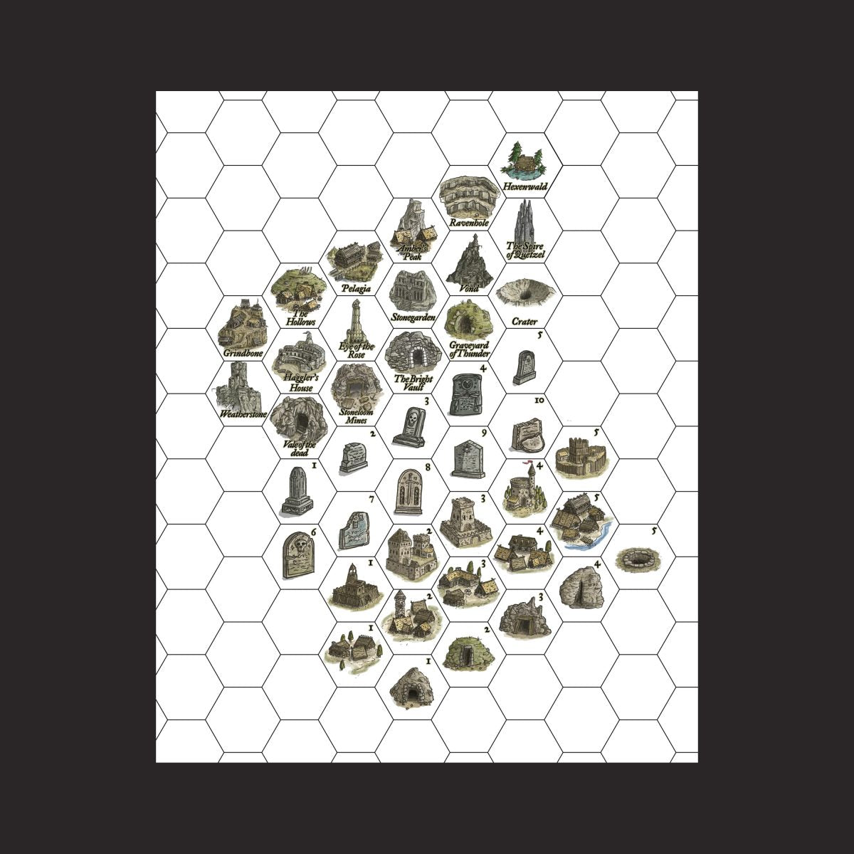 Forbidden Lands Map and Sticker Set