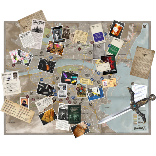 City of Mist Nights of Payne Crime Board Map